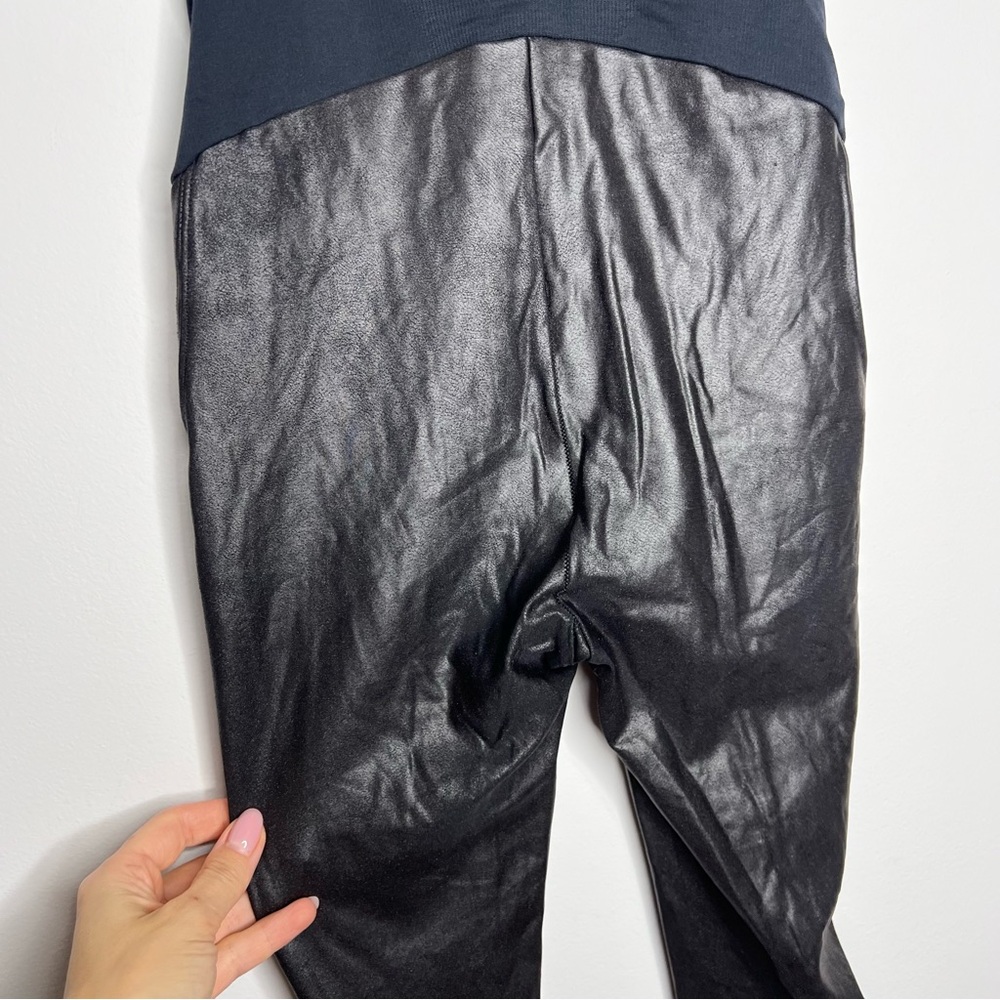 M20 Spanx Mama‎ Maternity Faux Leather High Waisted Leggings - Picture 8 of 10